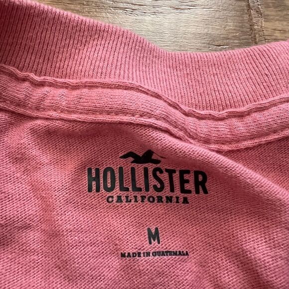 NWT Hollister Tee T-Shirt Men's Size M Graphic Long Sleeve Pink Palm Tree - Picture 6 of 10